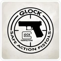 Glock - sous-verre 11,1 x 11,1 cm, plastifié à chaud
