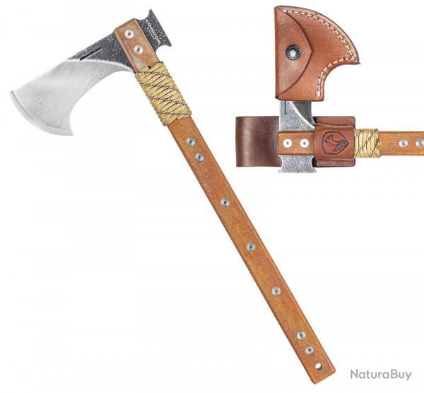 Hache Viking - Hache 2 en 1 faite à la main et couteau à tête