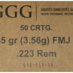Cartouches 223Rem 5.56X45 FMJ 55GR - GGG BTE 50