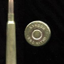 .280 Nitro Flanged - RARE - marquage : KYNOCH 280 NITRO - balle cuivre deux parties - &eacute;tui 66.2 mm
