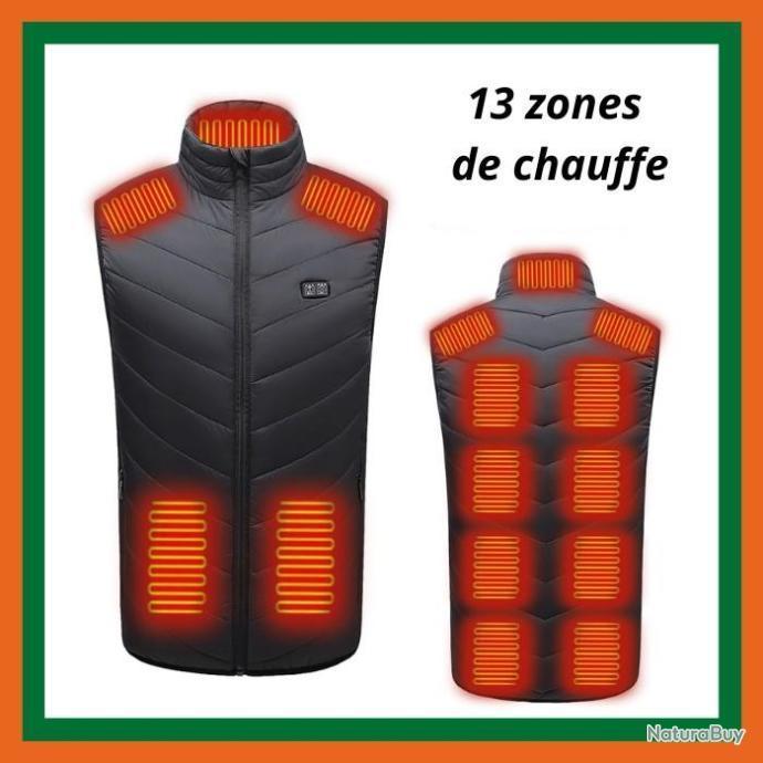 Gilet Chauffant, Veste Chauffante électrique 2 Zones Chauffantes 3