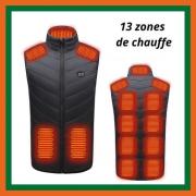 Gilet Chauffant Avec Batterie 10000mAh pour Homme Femme,Veste Chauffante  Électrique avec 4 Zones de Chaleur