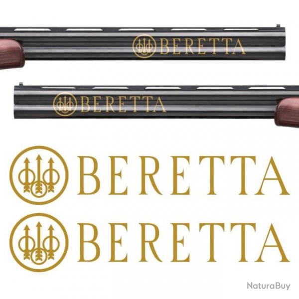 2x BERETTA autocollants. Taille 180x38mm. 8 couleurs au choix. Idal pour fusils superposs