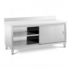 Meuble bas en plan de travail cuisine armoire avec portes coulissantes adossé avec dosseret (capaci