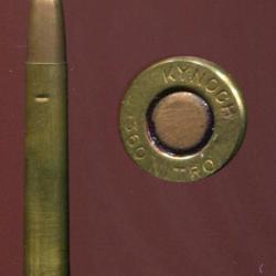 .360 2"1/4  NITRO - marquage KYNOCH .360 NITRO - &eacute;tui 57mm - balle cuivre pointe plomb