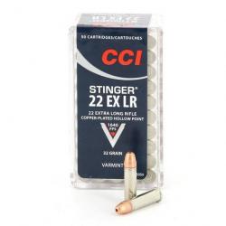 Munitions CCI 22lr Stinger HP 32GR par 1000