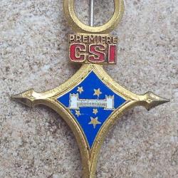 1° Cie Saharienne d'Infanterie, émail bleu foncé, dos lisse gravé