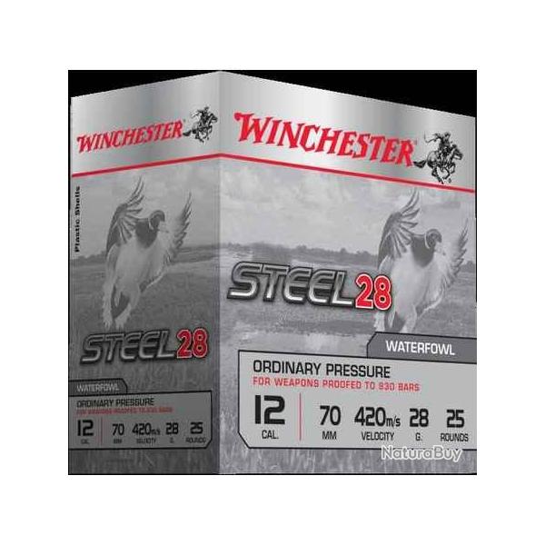 WINCHESTER Cartouches de chasse Acier basse pression par boite de 25 12 70 28g