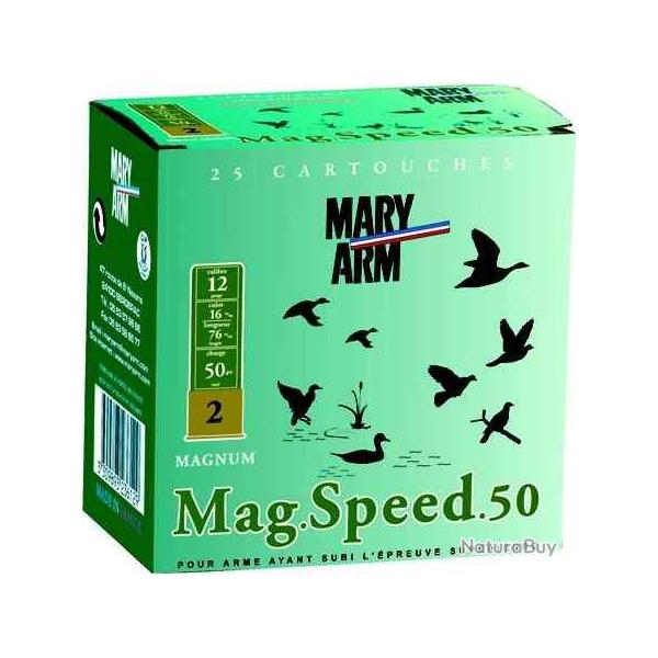 MARY ARM Cartouches de chasse Mag speed 50 par boite de 25 12 76 50g