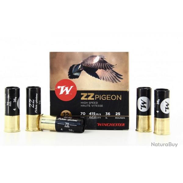 WINCHESTER Cartouches de chasse Zz pigeon par boite de 25 12 70 36g