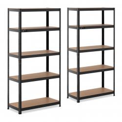 Lot de 2 étagères charge lourde 90 x 40 x 180 cm supporte 5 x 175 kg garage atelier outils 14_00051