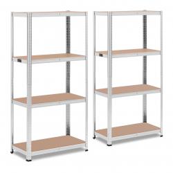 Lot de 2 étagère charge lourde 80 x 40 x 160 cm supporte 4 x 80 kg robuste garage atelier outils gr