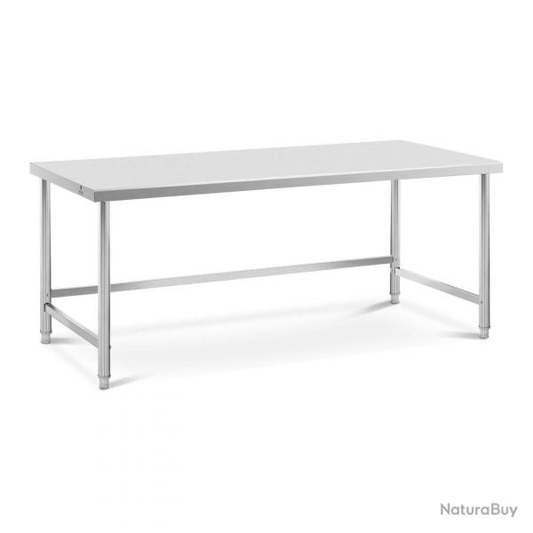 Table de travail acier inoxydable inox - 200 x 90 cm - capacit de 100 kg - professionnel 14_0005121