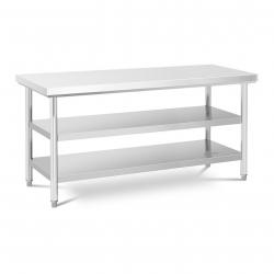 Table de travail acier inoxydable inox - 70 x 180 cm - 600 kg - 3 niveaux professionnel 14_0005081