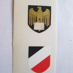 1 Paire d'autocollants pour casque Allemand WW2