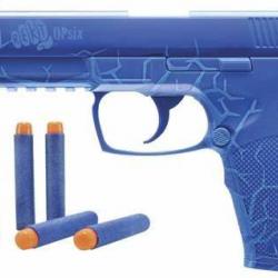 Réplique pistolet OPSIX CO2 bleu + 6 fléchettes en mousse - REKT