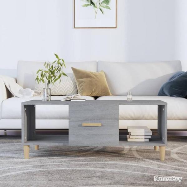 Table basse Sonoma gris 102x50x40 cm Bois d'ingnierie