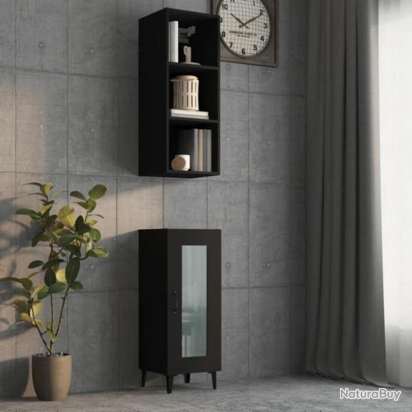 Armoire murale Noir 34,5x32,5x90 cm Bois d'ingnierie