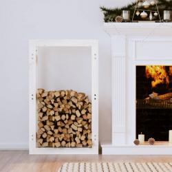 Support pour bois de chauffage Blanc 60x25x100 cm Bois de pin