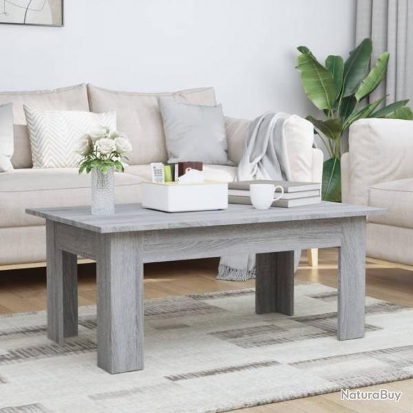 Table basse Sonoma gris 100x60x42 cm Bois d'ingnierie