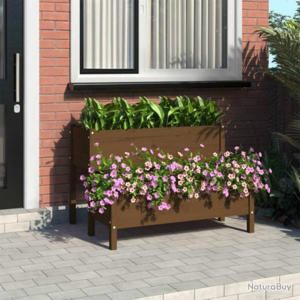 Jardinire Marron miel 110x84x75 cm Bois massif de pin