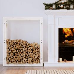 Support pour bois de chauffage Blanc 80x25x100 cm Bois de pin