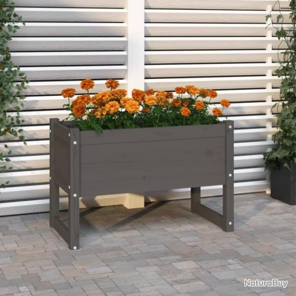 Jardinire Gris 78x40x52 cm Bois massif de pin