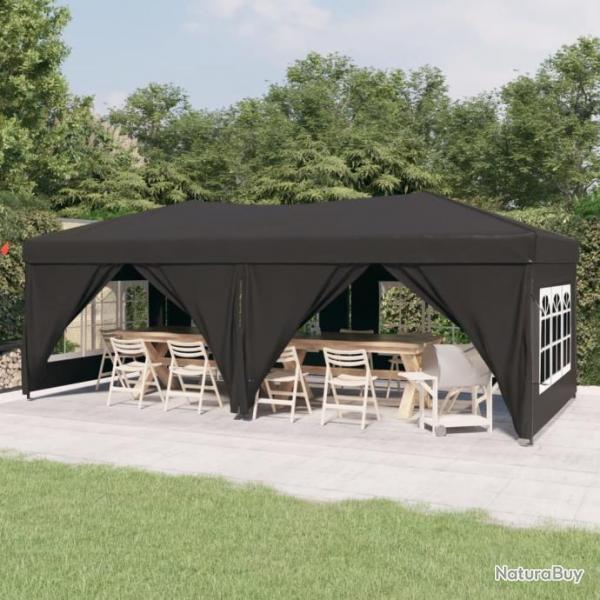 Tente de rception pliable avec parois Anthracite 3x6 m