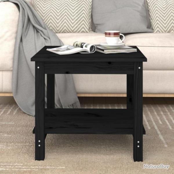 Table basse Noir 50x50x45 cm Bois massif de pin