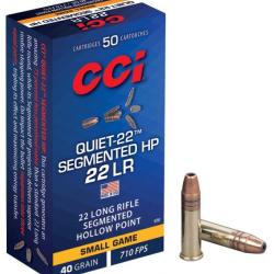 Munitions CCI cal.22lr small game quiet-22 segmented hp par 50