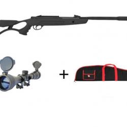 Pack Carabine  Hatsan Airtact ED Calibre 6,35 mm, 19,9 Joules + Lunette 4 x 32 + Housse de pro