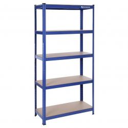 Étagère de rangement charge lourde en acier résistant clipsable 4 niveaux tablette en MDF 160 x 80
