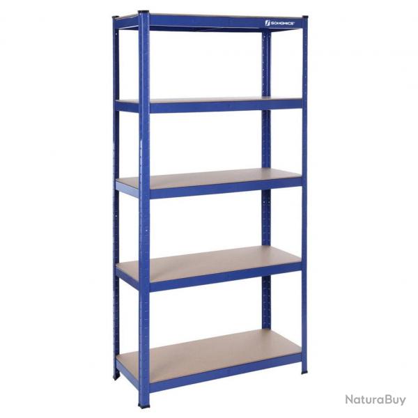 tagre de rangement charge lourde en acier rsistant clipsable 4 niveaux tablette en MDF 160 x 80