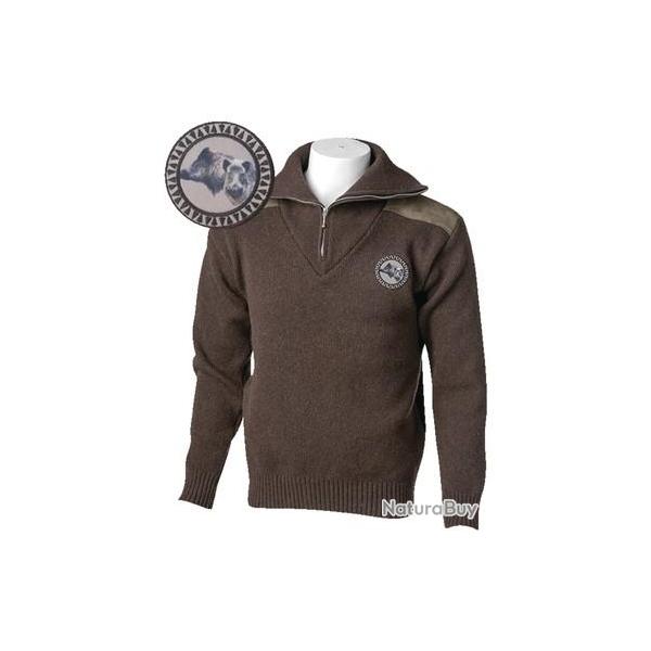 Pull col camioneur Bartavel P62 sangliers chocolat
