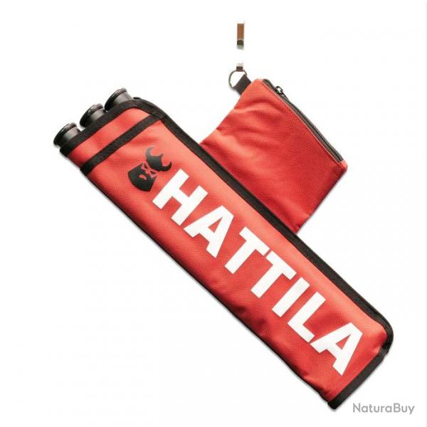 Carquois Hattila Ambidextre 3 tubes Rouge