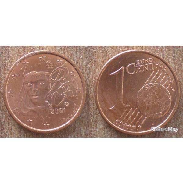 France 1 Centime 2001 Neuf Euro Cent Cents Piece