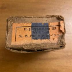 Boite vide pour 15 munitions mauser 8x57 platzpatronen 33  WW2
