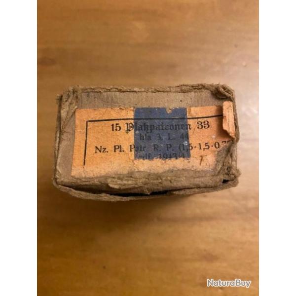 Boite vide pour 15 munitions mauser 8x57 platzpatronen 33  WW2