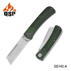 Couteau QSP Hedgehog Green Manche Micarta Lame Acier 14C28N Slip Joint QS142A