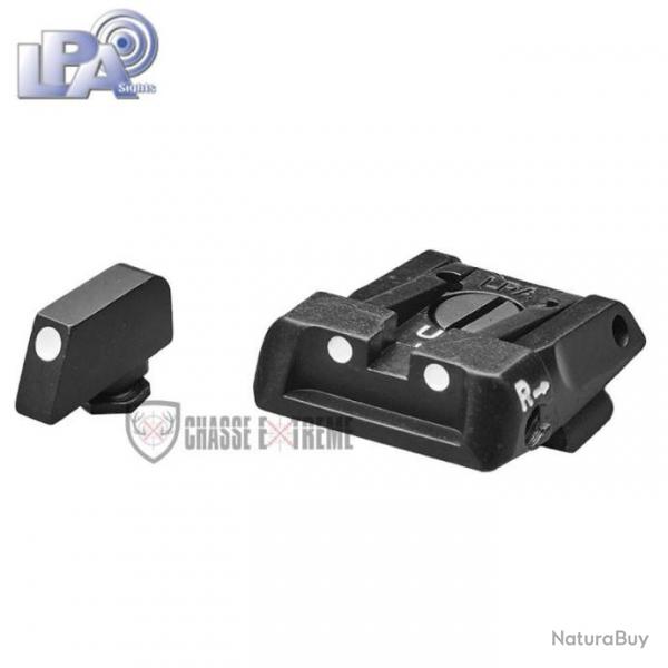 Hausse et Guidon Fibre Optique LPA pour Glock 17  35 Feuille 30