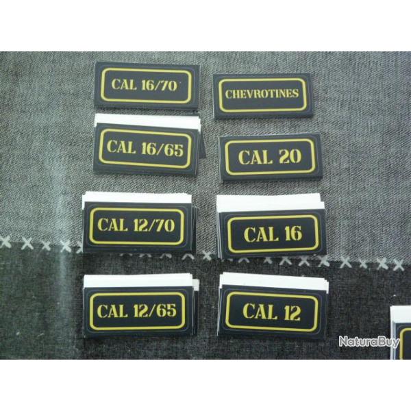 Stickers caisse  munition # cal 12 - 16 - 20  - 7.5x3 cm