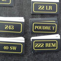 Stickers caisse à munition # 243 - 40 sw - poudre T - 222 rem