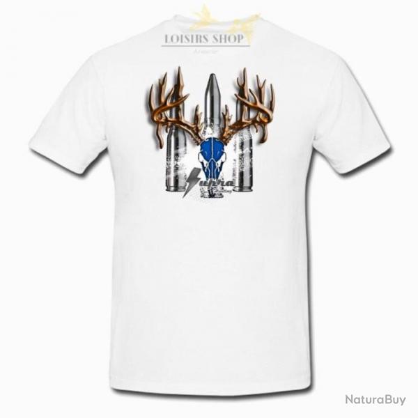 T-shirt de chasse blanc imprim Supra taille M pour homme - ROG (DESTOCKAGE)
