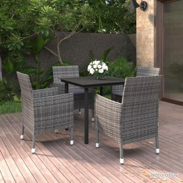 Mobilier  dner de jardin coussins 5 pcs Rsine tresse Verre