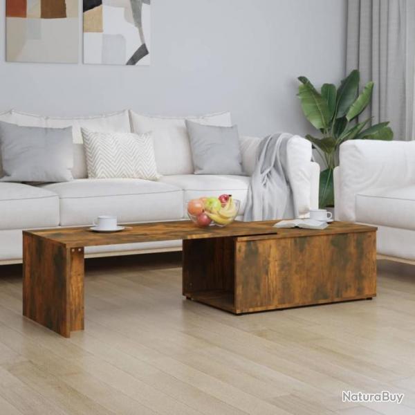 Table basse Chne fum 150x50x35 cm Bois d'ingnierie