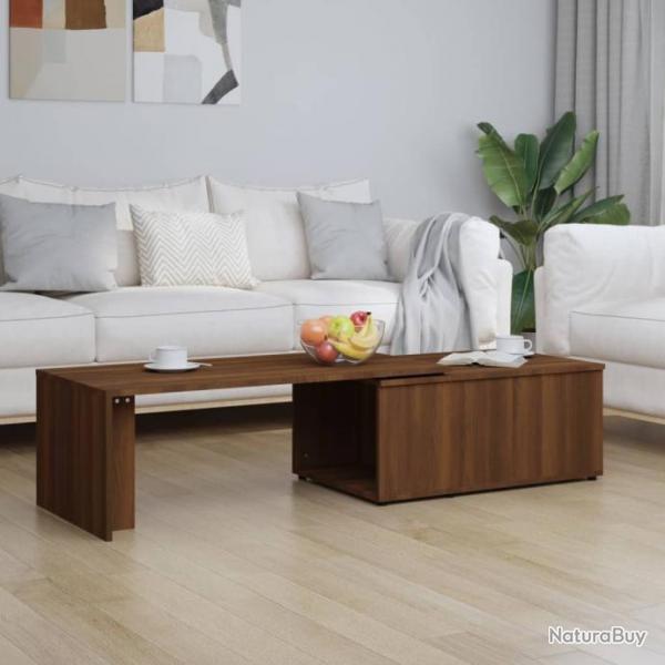 Table basse Chne marron 150x50x35 cm Bois d'ingnierie