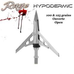RAGE Hypodermic Pointe de chasse mécanique bilame en acier inox 100 & 125 grains 100