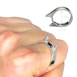 Bague de défense argentée en acier inoxydable