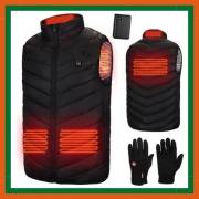 Gilet chauffant Usb avec batterie incluse, gants chauds d'hiver pour hommes  et femmes, écharpe chauffante pour le cou, équipement d'exercice
