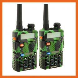 Lot de 2 Talkie walkie VHF/UHF 144-146/430-440MHZ - FM radio - Bi bande - Camouflage